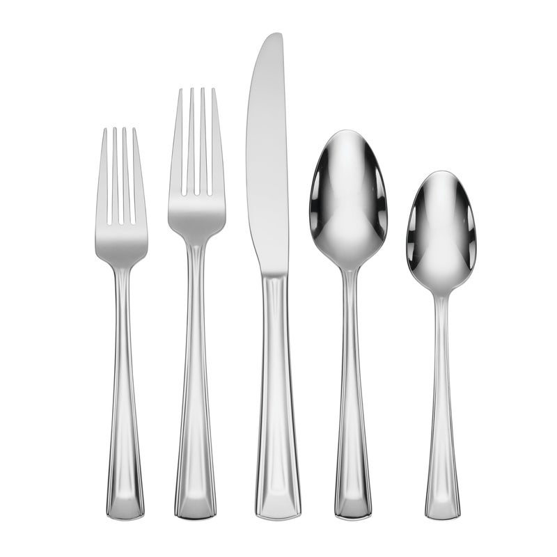 Oneida Cella 42 Piece Everyday Flatware, Service for 8, 18/0 Stainless Steel, Silverware Set - Image 1
